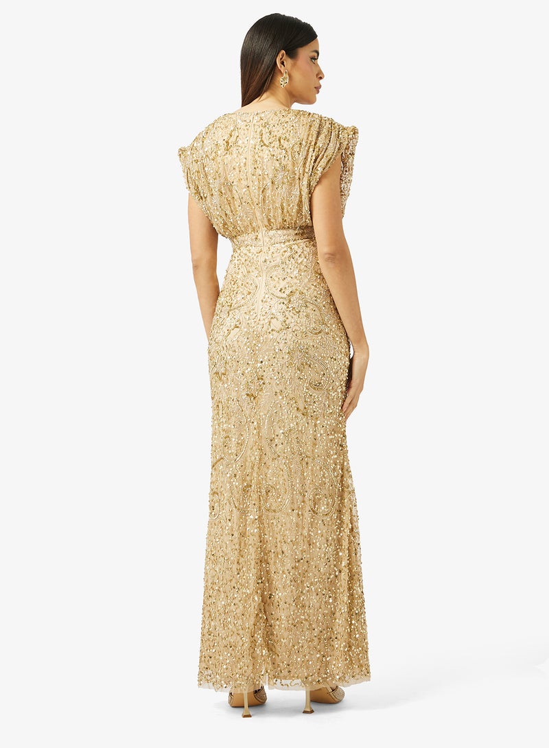 بيوت فستان ماكسي مزين بلفّة - Image 2